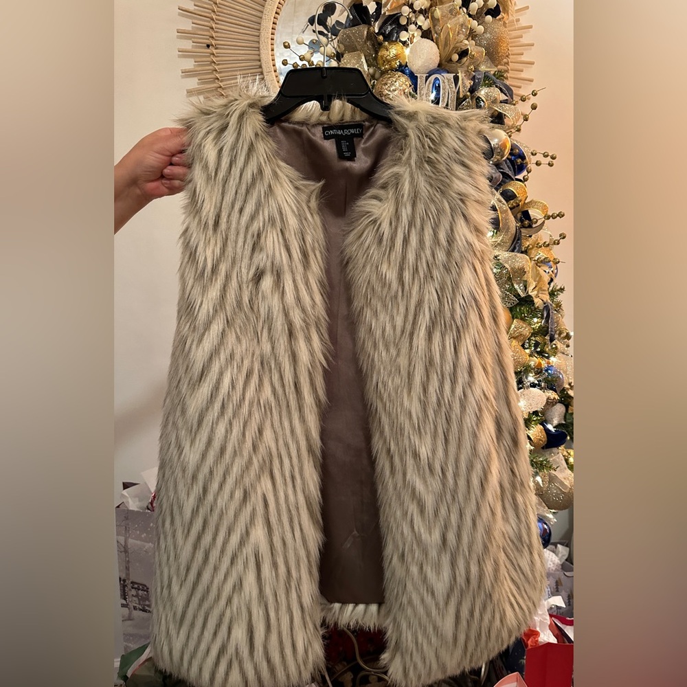 Cynthia Rowley Animal Print Groovy Vest Size Large